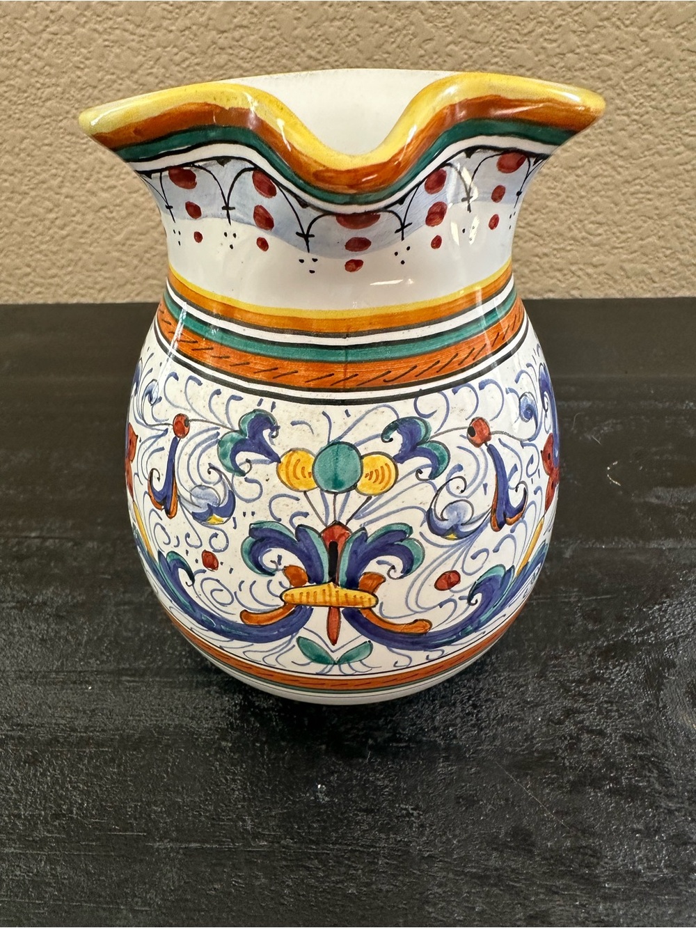 Vintage Rocco Dueruta pitcher made in Italy. 51/2 X 5